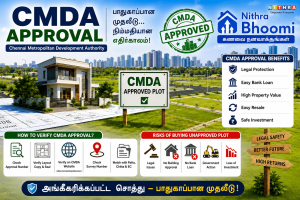 🏢 CMDA Approval என்றால் என்ன? சென்னை மற்றும் புறநகர் பகுதிகளில் சொத்து வாங்குபவர்கள் கட்டாயம் தெரிந்துகொள்ள வேண்டிய முழுமையான வழிகாட்டி!